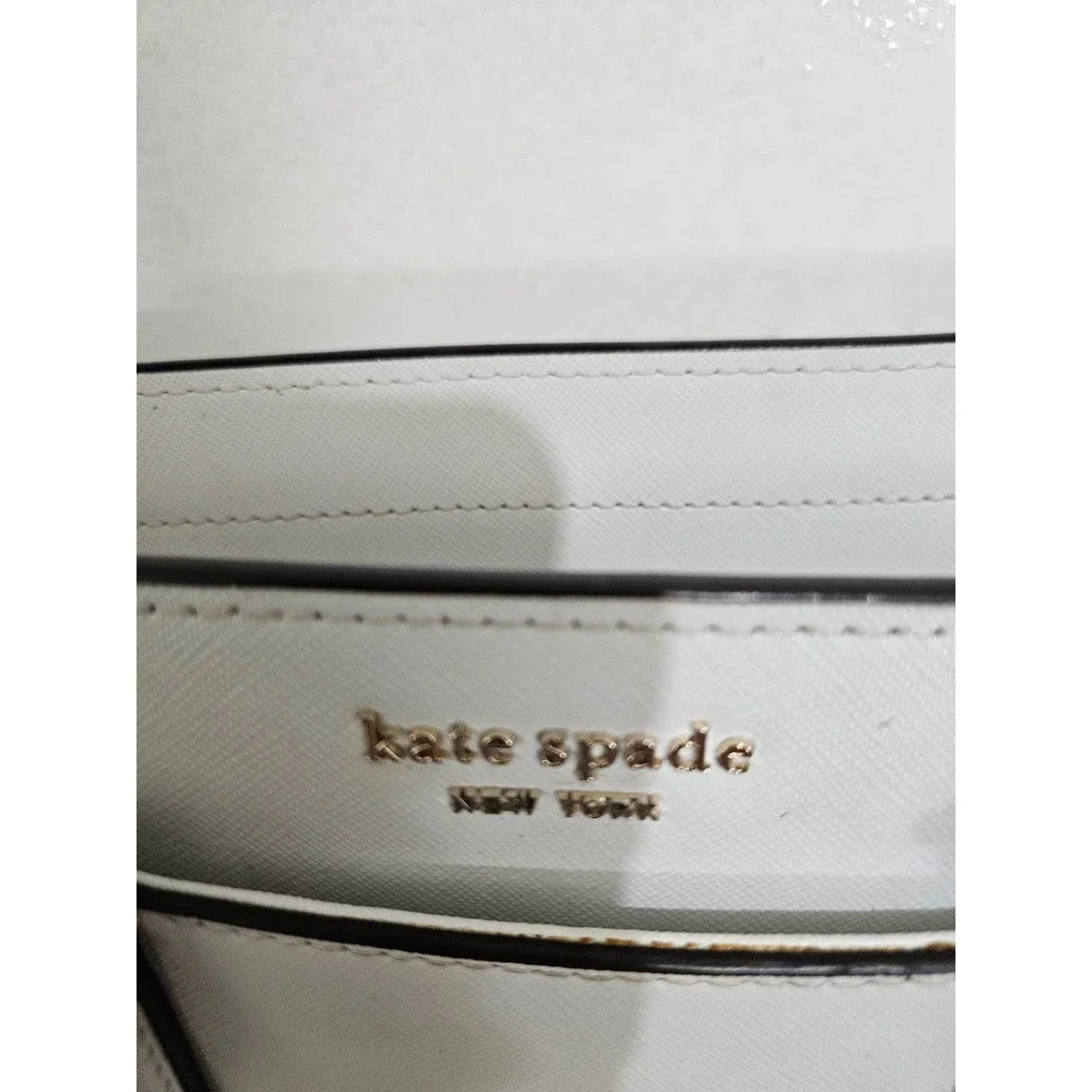 Kate Spade Cedar Street Small Hayden Satchel White Black Leather Crossbody Bag